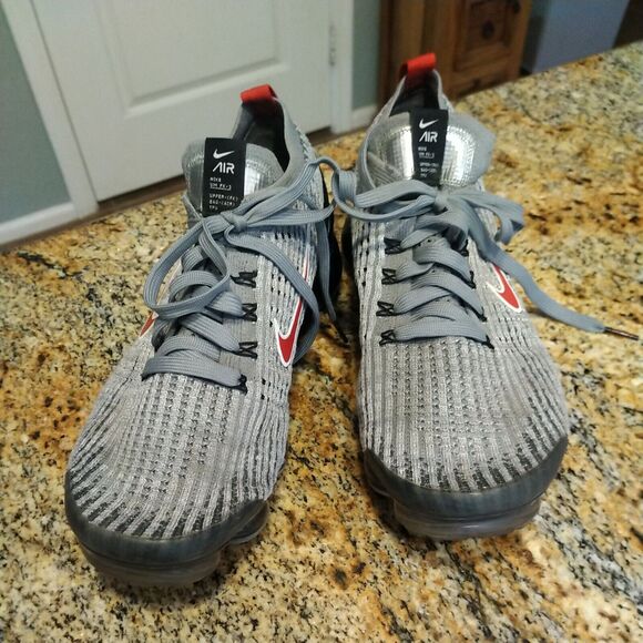 Nike Mens Air Vapormax Flyknit 3 Running Shoes Red AJ6900-012 Lace Up 8.5 - Picture 2 of 12